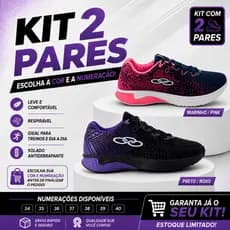 Kit 2 Pares Tênis Feminino Caminhada Academia Treino Yoga Corrida Confortável Leve Resistente Moda