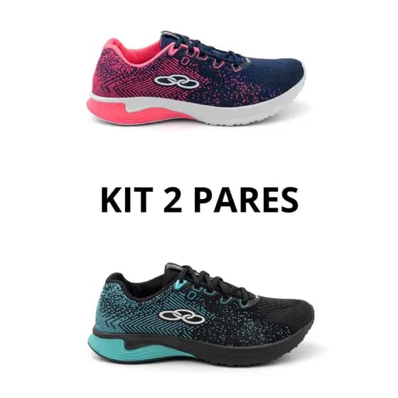 Kit 2 Pares Tênis Feminino Academia Unissex Treino Corrida Caminhada Esportivo Leve Confortável