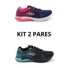 Kit 2 Pares Tênis Feminino Academia Unissex Treino Corrida Caminhada Esportivo Leve Confortável