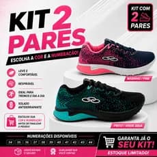 Kit 2 Pares Tênis Feminino Masculino Academia Treino Corrida Caminhada Esportivo Leve Confortável
