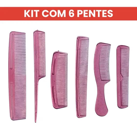 Pentes Simples Em Plástico Acrílico Kit Com 6 Modelos