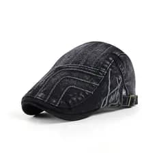 Novos Chapéus De Boina Masculina De Primavera Com Listras Plano Pico Boné Feminino Lavado Denim Herringbone Cap Visores