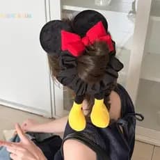 Rightrous Bonito Dos Desenhos Animados Pé Flor Esponja Hairband Saia Feminina Balançando Cabeça Gravata Cordas De Cabelo