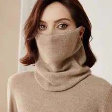 100 % Lã Pescoço Mais Quente Feminino Inverno Moda Oco Para Fora Capa Tubo Cachecol