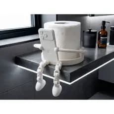 Suporte para papel higienico moderno leitor com perninhas articuladas decorativo banheiro