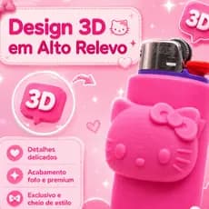 Capa Capinha para Isqueiro Hello Kitty BIC Grande | Capa para Isqueiro Personalizada