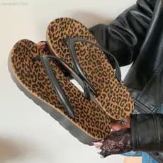 Chinelos De Leopardo SHENGDA , Sandálias Femininas Elegantes Antiderrapantes , Plataforma Com Sola Grossa