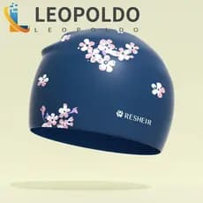 Touca De Natação Impermeável LEOPOLDO , De Silicone Elástica Alta Para Proteção Das Orelhas , Confortável