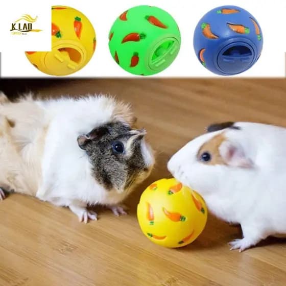 Bola de Trato para Coelho KLAOSD, Bola de PVC Resistente a Mordidas para Coelho, Brinquedo Interativo para Gato com Bura
