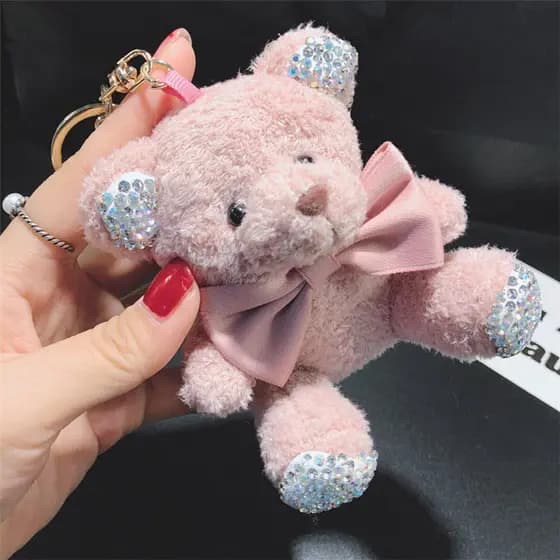 Plus pingente de chaveiro de urso de pelúcia