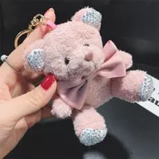 Plus pingente de chaveiro de urso de pelúcia
