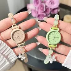 Relógio feminino com pulseira de borboleta trançada faça você mesmo