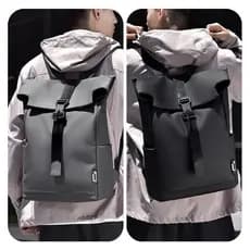Novos homens mochila aba fivela magnética mochila de viagem