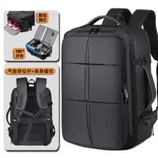 Mochila expansível de grande capacidade masculina ao ar livre à prova d'água mochila de viagem com alça para armazém de