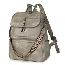 Nova mochila feminina de viagem PU de moda Casual de grande capacidade
