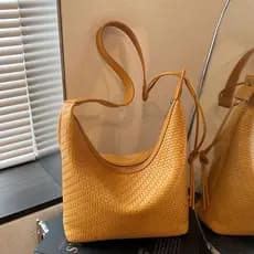 Bolsa Tote feminina com padrão tecido 2026 novo estilo moda bolsa de ombro de grande capacidade