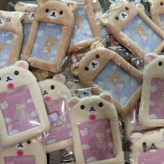 Rilakkuma Titular Do Cartão Foto Caso Protetor Dos Desenhos Animados Anime Derivado Periféricos Chaveiro Sacos Bonito Pi