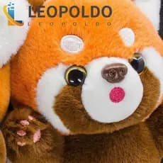 Pingente De Pelúcia Animal LEOPOLDO Kawaii , Chaveiro Macio De Panda Vermelho , Recheada
