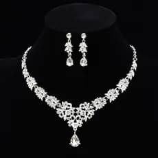 Colar de noiva com diamantes de cristal, acessórios de vestido de duas peças, elegante e premium.