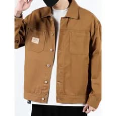 Primavera outono novo estilo Workwear Denim jaqueta masculina solta na moda All-Match puro algodão High-End lapela jaque