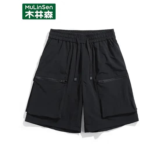 Mulinsen macacão Shorts masculino 2025 novo estilo verão solto mais magro olhar calças de cinco pontos esportes casuais
