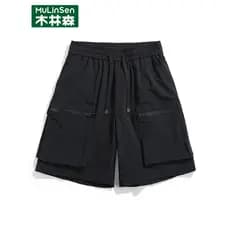 Mulinsen macacão Shorts masculino 2025 novo estilo verão solto mais magro olhar calças de cinco pontos esportes casuais