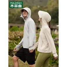 Mulinsen upf50 + protetor solar de seda gelo roupas masculinas verão leve ao ar livre estilo casal proteção ultravioleta