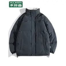 Mulinsen jaqueta acolchoada masculina outono inverno estilo forro de lã engrossado meninos pão roupas de casal Jinjiang