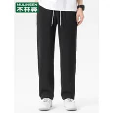 Mulinsen calças casuais masculinas primavera novo estilo estilo americano Street Wear calças de perna larga soltas em li