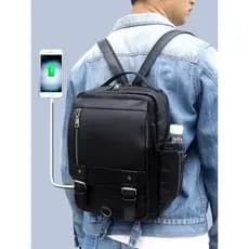 Mochila masculina pequena mochila pequena mochila de couro genuíno leve tamanho pequeno simples primeira camada de couro