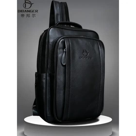 Bolsa de ombro masculina couro genuíno couro macio bolsa mensageiro bolsa de peito masculina grande mochila de grande ca