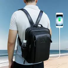 Couro genuíno pequeno mochila masculina primeira camada de couro bolsa de ombro saco do mensageiro saco de peito portáti