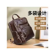 Mochila masculina de couro genuíno genuíno cera de óleo couro Retro High-End mochila de negócios lazer viagem saco de co