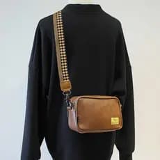 Bolsa de ombro pequena masculina mochila mensageiro feminina Casual bolsa de ombro de couro japonês Design Original bols