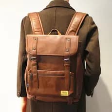 Mochila masculina de couro, bolsa de viagem de grande capacidade, à prova d'água, bolsa escolar para estudantes, Casual,