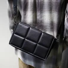 2024 novo estilo masculino tecido pequeno quadrado saco elegante All-Match saco do mensageiro de um ombro Street Wear Hi