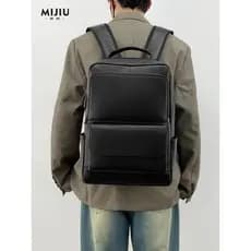 Procurando Old Street Wear Primeira Camada de Couro Mochila Homens Couro Genuíno Lazer Viagem Homens Commuter Computador