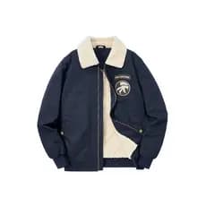 Jaqueta Bomber masculina outono inverno algodão acolchoado jaqueta de lã acolchoada gola de pele espessada jaqueta acolc