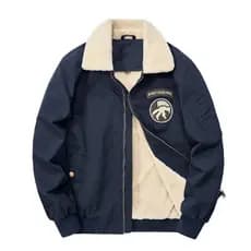Jaqueta acolchoada de lã masculina, jaqueta curta de inverno americana, jaqueta acolchoada, gola de pele, jaqueta acolch