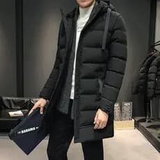 Jaqueta acolchoada masculina de comprimento médio inverno versão coreana jaqueta masculina espessada jaqueta acolchoada