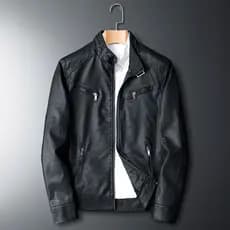 Moda masculina jaqueta de couro da motocicleta jaqueta de couro do plutônio jaqueta masculina forro de lã versão coreana