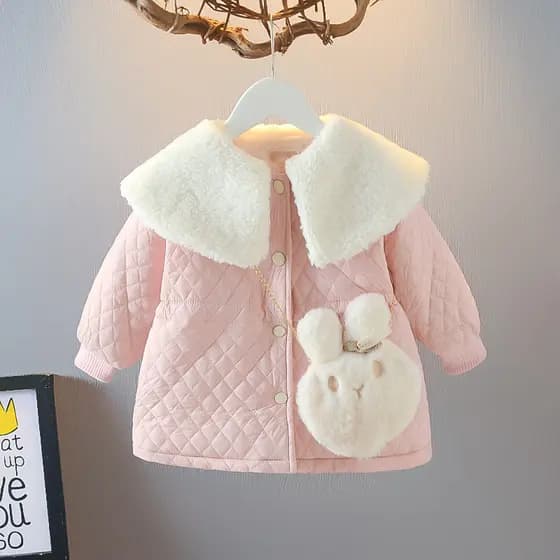 Crianças crianças roupas meninas mais lã engrossado algodão casaco jaqueta 2022 inverno novo estilo bebê moda casaco de