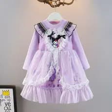 Meninas primavera outono Kuromi melodia Lolita vestido de princesa crianças Pettiskirt vestido de aniversário saia