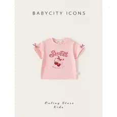 Babe City meninas camiseta de manga curta 2026 verão novo estilo meninas Super agradável topos crianças bonito usar vest