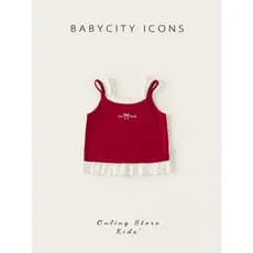 Babe City Girls Camisole 2026 Verão Novo Estilo Infantil Moda Sem Mangas Top Bebê Menina Roupas Vermelhas