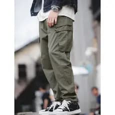 Macacão moderno masculino americano Machete grande bolso tridimensional alfaiataria Leggings cordão exército verde torno