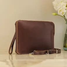 Bolsa masculina de couro de cavalo louco feita à mão bolsa mensageiro de ombro A4 maleta retrô Envelope bolsa mensageiro