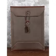 Couro genuíno A4 saco de arquivo Retro maleta embreagem estilo Vertical saco de armazenamento de informações simples sac