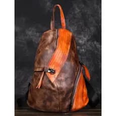2026 novo estilo primeira camada mochila de couro macio bolsa feminina única moda artesanal Retro bolsa feminina mochila