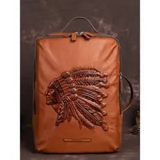Mochila masculina retrô de couro genuíno, primeira camada, Casual, grande capacidade, bolsa de viagem, moda, bolsa da mo